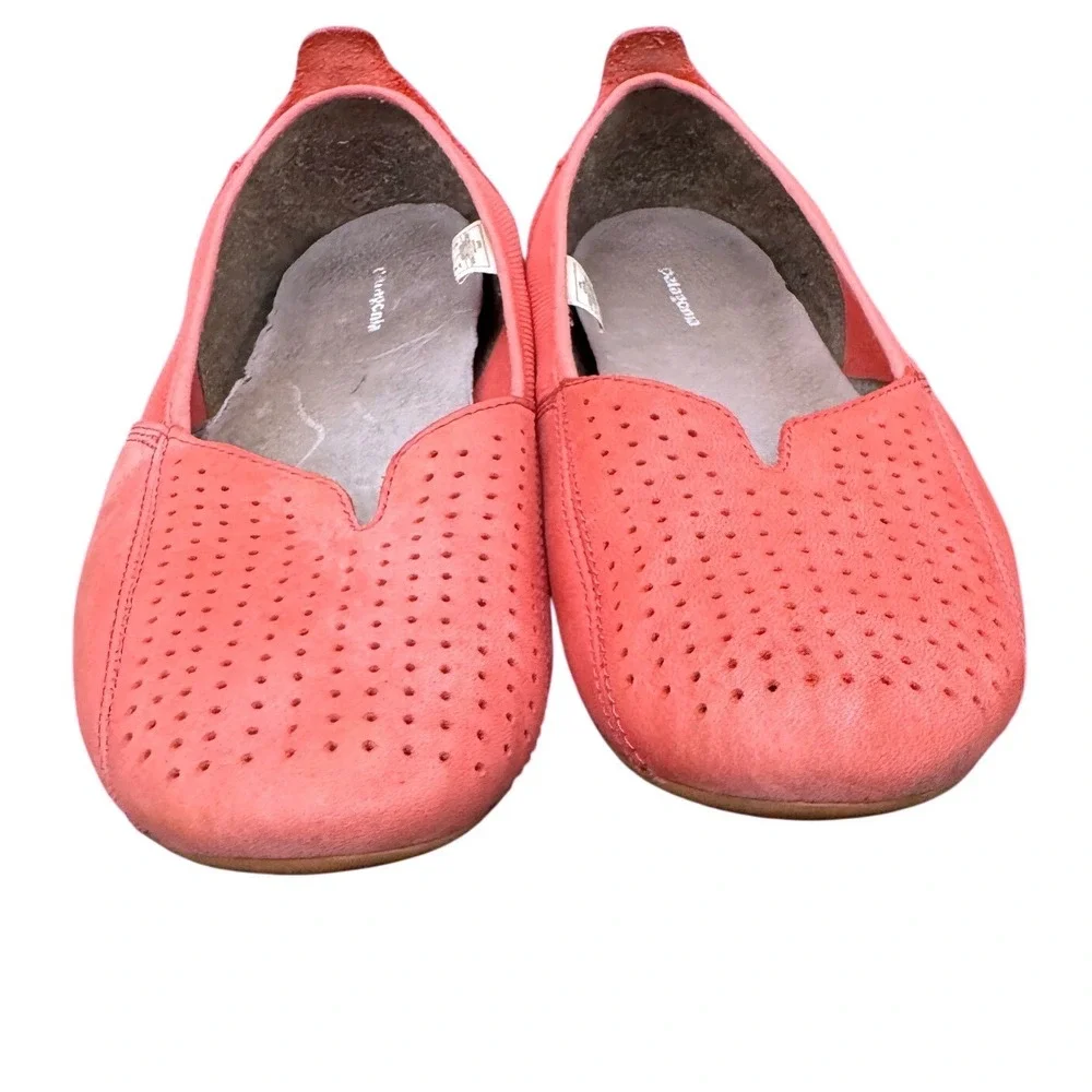 Patagonia Maha Ballet Flats Perforated Leather Mesh Coral Pink Size 9 Casual